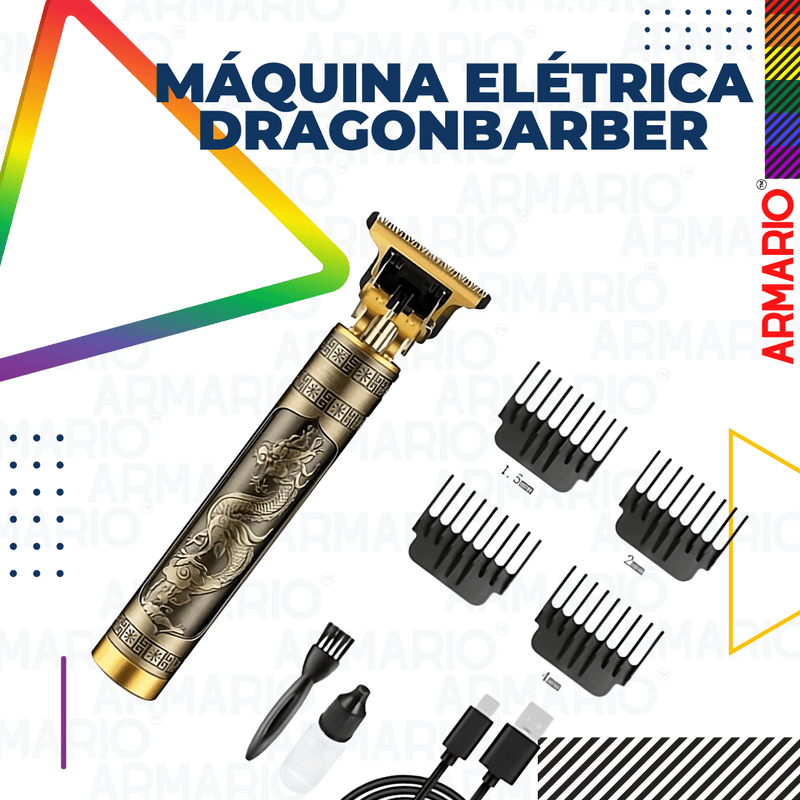 BarberDragon - Máquina de corte profissional com lâminas de alta precisão e carregamento USB