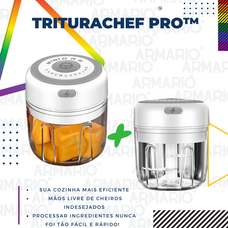 TrituraChef Pro™ - Mini triturador multifuncional com lâminas de aço inoxidável e carregamento USB