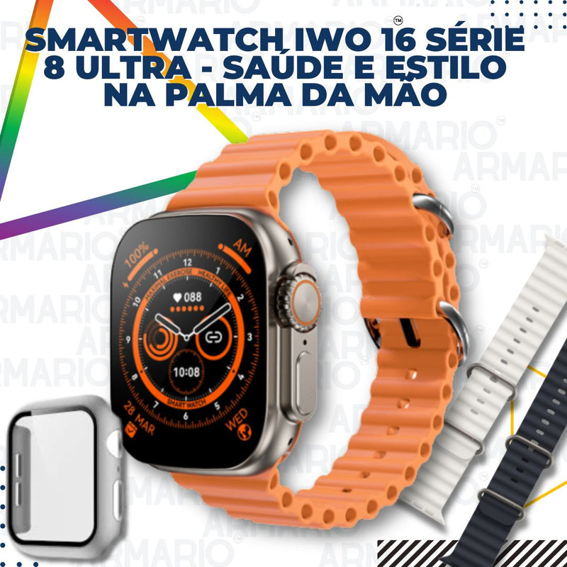 Smartwatch IWO 16 Série 8 Ultra - Saúde e Estilo na Palma da Mão