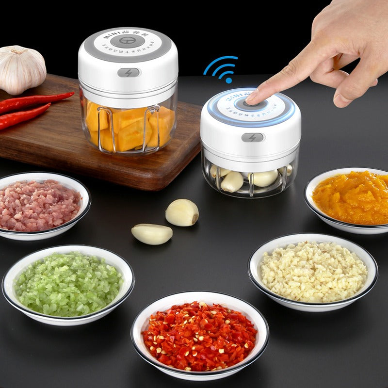 TrituraChef Pro™ - Mini triturador multifuncional com lâminas de aço inoxidável e carregamento USB